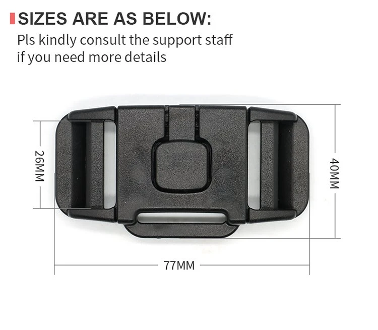 the size of the stroller buckle